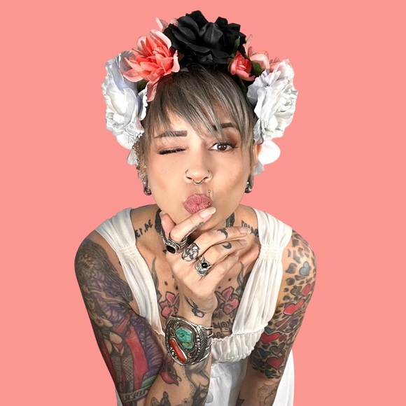 Hand Crafted Accessories - Handmade floral crown for festivals or prom or whatever 🦋